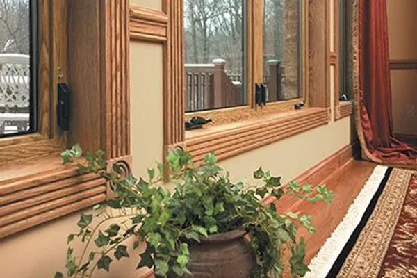 High-quality window frame and glass detail