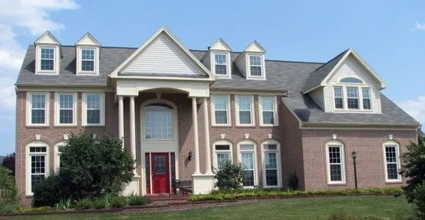 Double-hung window close-up