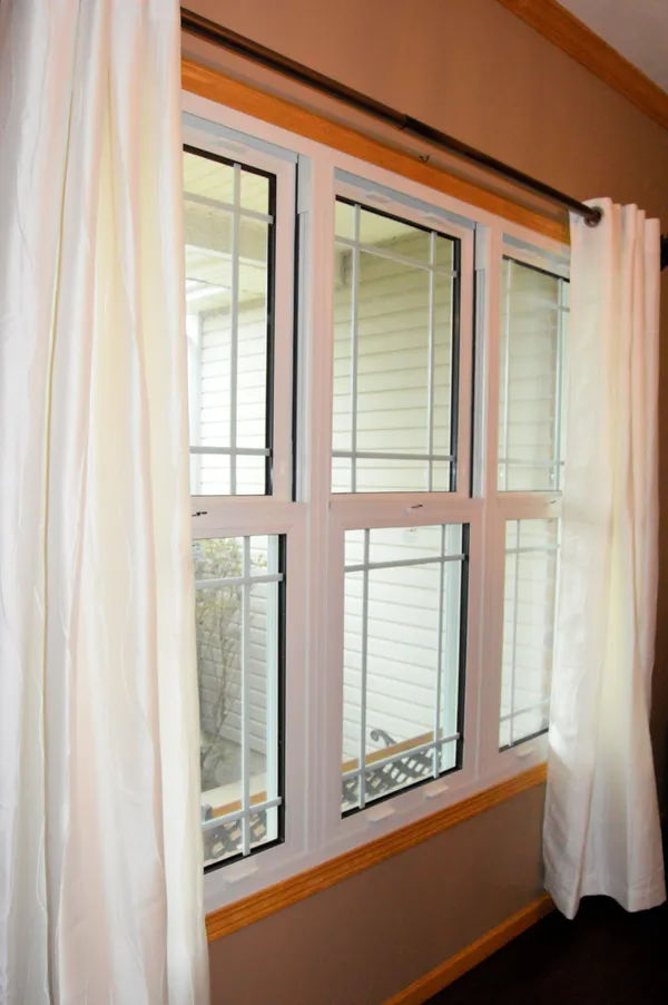 Double-hung window interior view