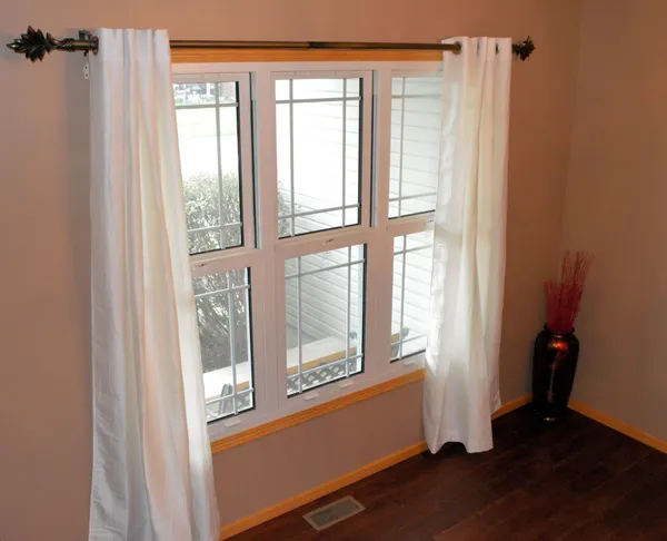 Double-hung window with colonial grids