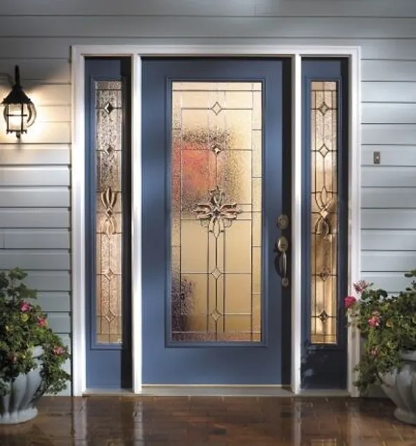 Entry door installation — front of home