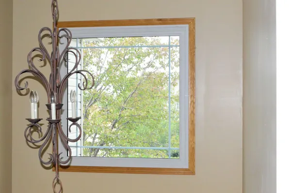 Picture window with exterior trim